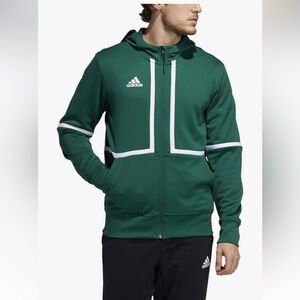 New Adidas Men’s Under The Lights Full Zip Jacket - 2XLT Team Dark Green/White